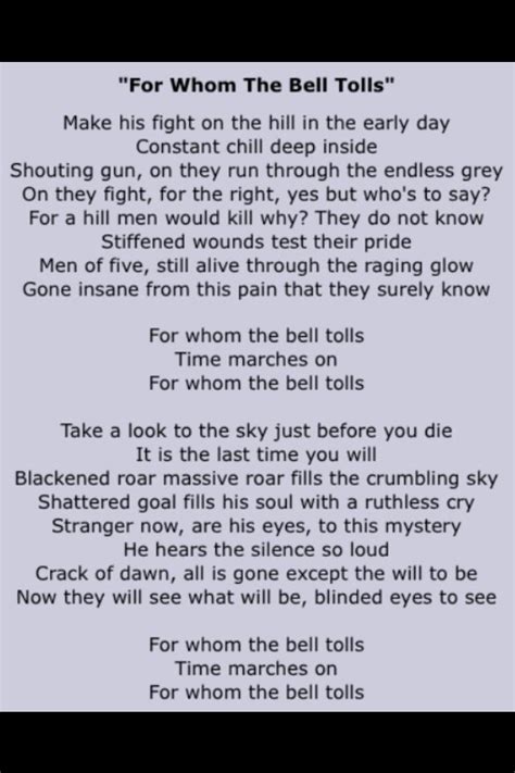 from whom the bell tolls lyrics